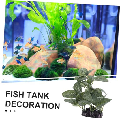 Alipis Realistic Artificial Aquarium Plant Decoration Sturdy Plastic Water Grass Ornament with Base for Fish Tank Landscape and Betta Hiding Spot Easy Maintenance Lifelike Design