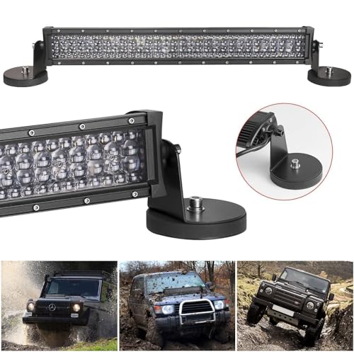 Magnetic Base Mounting Brackets, 2pcs Powerful Sucker Holder Magnet Mount for LED Light Bar, Pods, Off Road Driving Lights - color: Black