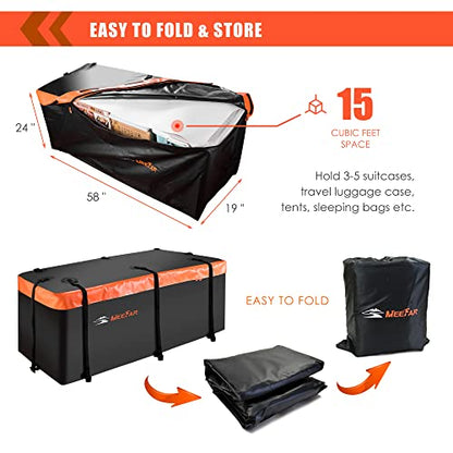 Hitch Mount Cargo Carrier Luggage Bag Waterproof 16 Cubic Feet Luggage Rack | Soft Shell Luggage Bag,Include 8 Reinforced Straps,Combination Lock,for All Vehicle with Steel Trailer Cargo Carrier Basket - size: 16 Cubic Feet