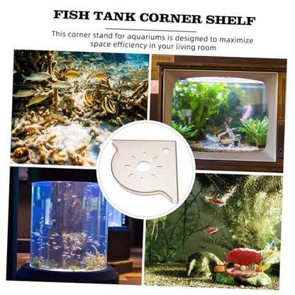 LABRIMP Fish Tank Corner Shelf Triangle Aquarium Organizer for Fish Food Supplies Transparent Desktop Divider for Easy Access Decor