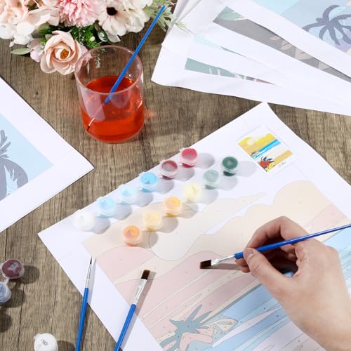 Humyoun 12 Pack 9 x 12 Inch Paint by Numbers Kit for Adults Beginners DIY Acrylic Oil Painting Paint by Number Kits Drawing Paintwork on Canvas Without Frame for Home Decor(Hawaiian Style)