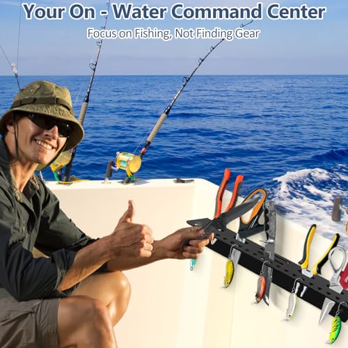 Fishing Tool Holder for Boat,Fishing Tool Organizer for Boat,Pliers,Knives,Lures Holder for Boat,Screw Mount,Black