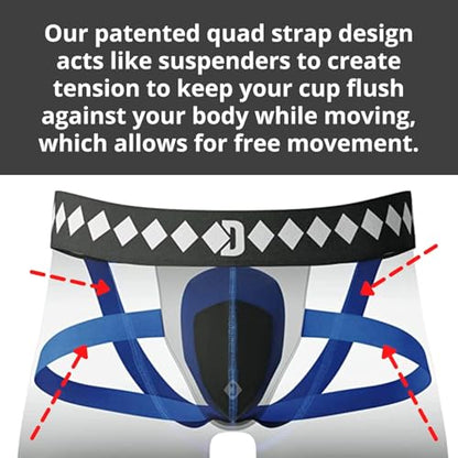 Diamond MMA Compression Shorts with Built-in Jock Strap Supporter with Athletic Cup Pocket for Sports - style: Adult