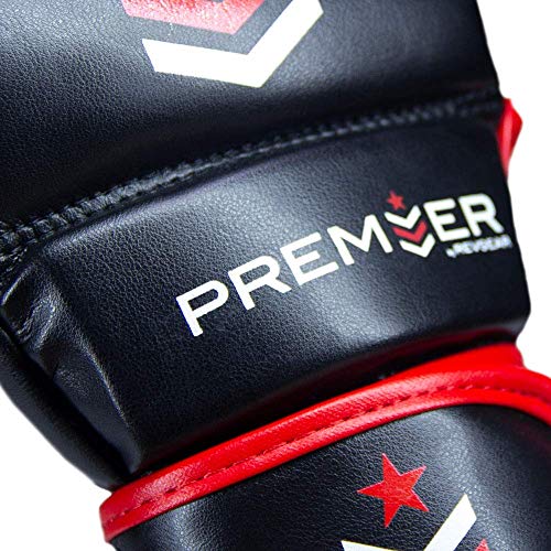 Revgear Premier MMA Grappling Gloves, MMA, Kickboxing, Martial Arts, Boxing - color: Red/Black, size: Small