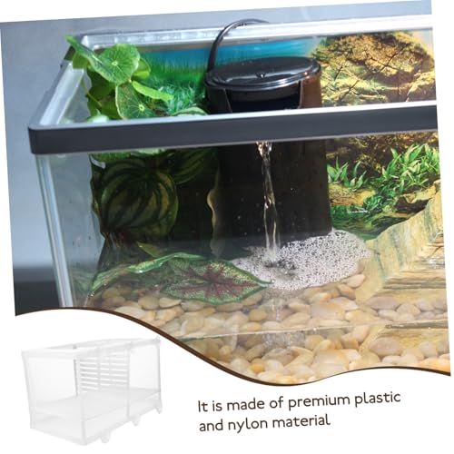 balacoo Aquarium Accessories 2Pcs Fish Breeding Box Fish Box Aquarium Hatchery Incubator Divider Box with Suction Cups for Shrimp Clownfish Guppy White