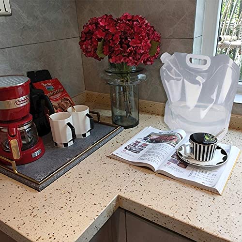 Soddeph Collapsible Water Container Bag, BPA Free Food Grade Clear Plastic Storage Jug for Sport Camping Riding Mountaineer,Freezable, Food Grade (2-pack-2.6 Gal)