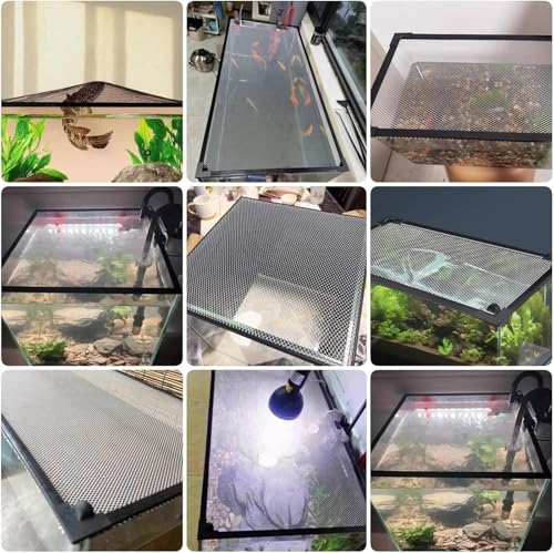 Aquarium Anti-Jump Cover， DIY Fish Tank Top Cover/Anti-Jumping Net with Magnetic Edges(L39.4xW13.8in(100x35cm))
