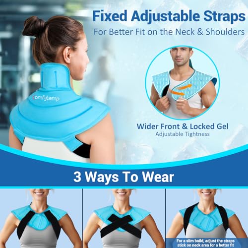 Comfytemp Ice Pack for Neck Shoulders Pain Relief (Small, Bright Blue) - color: Bright Blue, size: Small