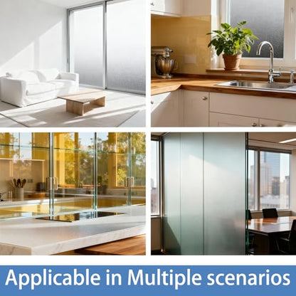 Decorative Static Cling Frosted Window Privacy Film - Anti-UV Heat Anti-Glare, Removable and Reusable Privacy Window Film for,Family,bathrooms,Offices,17.5 x 78.74Inch - size: 17.5inch x 78.74inch