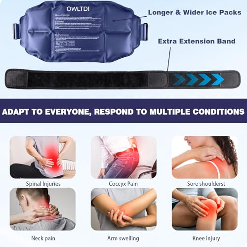 Ice Packs Soft Flexible Gel Pack for Injuries Reusable Cold Hot Therapy for Shoulder Knee Back Elbow Leg Hip Arm for Muscle Relief & Recovery 17.5'' x 9.5'' Navy Blue - color: Navy Blue