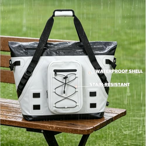 MORXPLOR Insulated Fish Cooler Kill Bag with Flat Bottom-26x18 31x14 40x16 50x18 60x20 70x25 Inches Waterproof Fishing Tackle Kill Cooler Bag - color: Misty-26x18x9