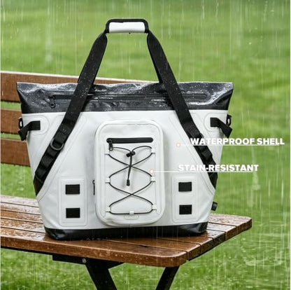 MORXPLOR Insulated Fish Cooler Kill Bag with Flat Bottom-26x18 31x14 40x16 50x18 60x20 70x25 Inches Waterproof Fishing Tackle Kill Cooler Bag - color: Misty-26x18x9