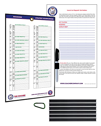 Premium Dry Erase Magnetic Swimming Coaching Coach Board - Made in The USA