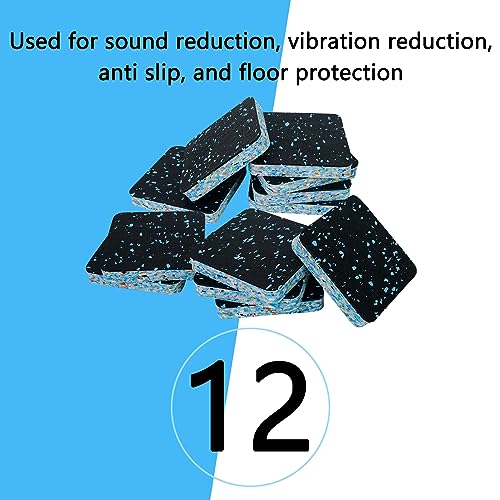 Luwint Treadmill Mat Pads, Rubber Foam Padding, Sound Isolation, Anti Vibration, Shock Absorbing, Noise Reduction Floor Protection Sheets for Treadmill, Washer Machine, Exercise Equipment - color: 12 Pcs