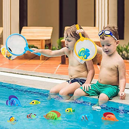 23 Pcs Pool Toys for Kids, Bath Toys Dive and Grab Fishing Game Set, Diving Toys for Summer Pool Swimming Bath Time