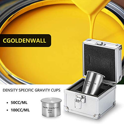 CGOLDENWALL Density Specific Gravity Cups 50cc/ml 100cc/ml Stainless steel