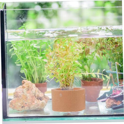 12Pcs Ceramic Aquarium Plant Holders Fish Tank Weights for Water Plants Fixing Rings Underwater Shelter for Small Fish and Shrimp