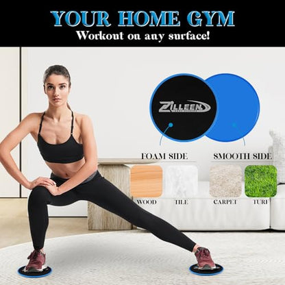 ZILLEEN Exercise Sliders for Working Out Pilates Fitness Discs 10pcs - color: Black