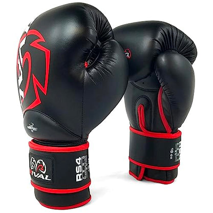 RIVAL Boxing RS4 2.0 Aero Sparring Gloves, Hook and Loop Closure - Multi-Layered, Low-Density Foam Padding and Soft Inner Lining - color: Black, size: 12 oz.
