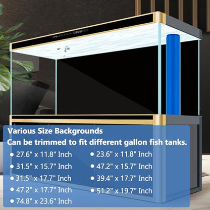 Aquarium Background Static Cling Black Fish Tank Background Wallpaper Fish Tank Backdrop Vinyl Aquarium Poster Background 24 x 12 in