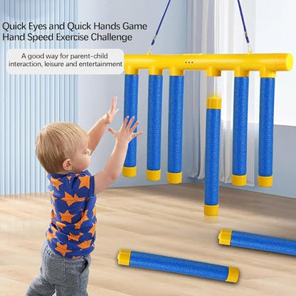 RVOGJP Reflex Drop Sticks Challenge Game, Hand Eye Coordination Training Toy, 3 Adjustable Speed Modes,Hand-Eye Coordination & Reaction Training Toy, Fun Catch Falling Sticks Game for Kids, Adults