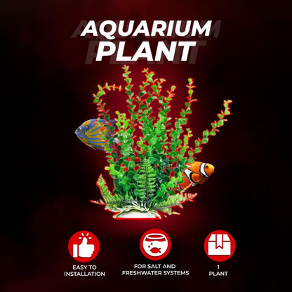 Aquatop 6" Artificial Bacopa Aquarium Plant with Weighted Base - Realistic Green Decoration for Freshwater & Saltwater Tanks, PD-BH31