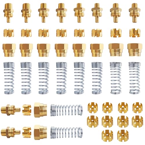 50PCS Brass DOT Air Brake Hose End Fitting Kit, Dazakoot J1402 Air Brake Fitting Assortment Kit for Replacement, Air Brake Hose Assembly Kit (Connector, Nut Tube, Spring and Sleeve Tube) - style: 50PCS