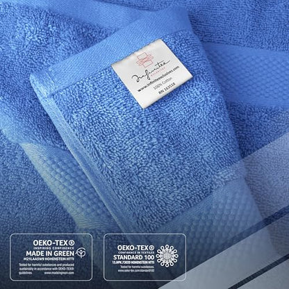Infinitee Xclusives 100% Ring-Spun Cotton Bath Towels for Bathroom - Pack 4 - color: Eloquent Blue, size: Bath Towels - 4 Pack