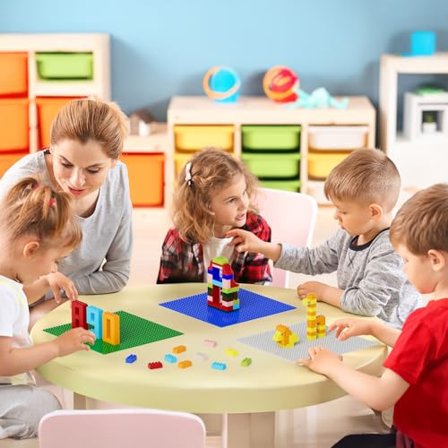 Pokiiulk Classic Baseplates Building Plates-Pack of 10 Large 10" x 10" Building Bricks Compatible with All Major Brands,Perfect STEM Gift for Builders Age 3+,Grey