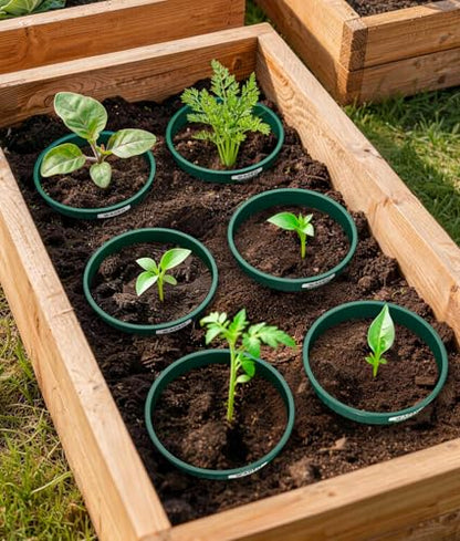 7 inch Planting Grow Rings, 12 PCS Plant Rings for Outdoor Plants, Perfect for Deep Root Watering Veggies Herbs and Flowers - size: 12PCS