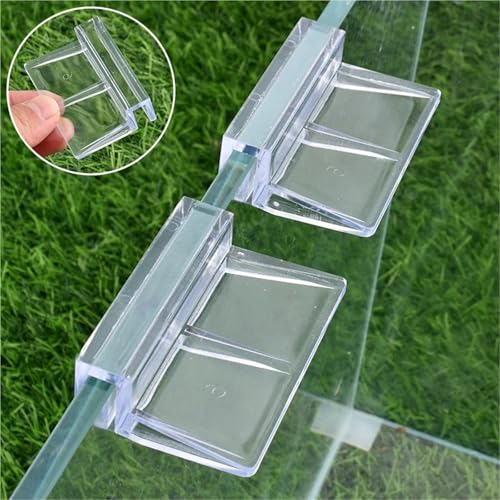Aquarium lid Clips 8Pcs 5/6/8/10/12mm Aquarium Acrylic Clip Glass Cover Support Holders Accessories Transparent Fish Tank Cover Plate Bracket Clamp(8mm)