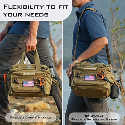 KastKing Fishing Tackle Bags - Saltwater & Freshwater Fishing Bags - Water Resistant, Padded Shoulder Strap - Gear Storage - color: Khaki--Medium, size: Medium