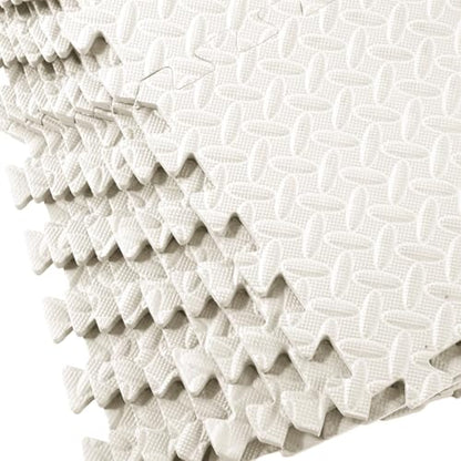 Shihanee 16 Foam Floor Interlocking Tiles, 11.8 x 11.8 Inch, Ivory White - color: Ivory White