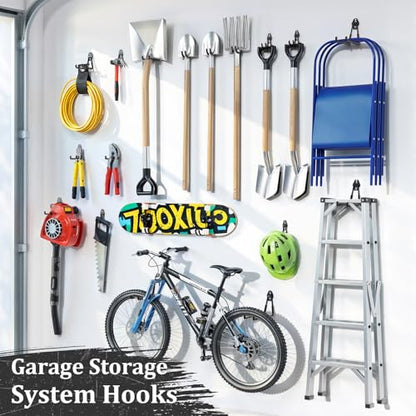 Housolution Steel Garage Hooks - 30Pack Anti-Slip Coating, Black - color: Black