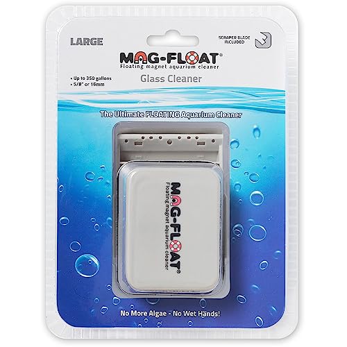 Large Glass Floating Algae Scraper 350 w/Scraper Blade Attachment | Magfloat Magnetic Fish Tank Cleaner | Magnet Scrubber Brush Cleaning Tool for Aquarium - size: Large