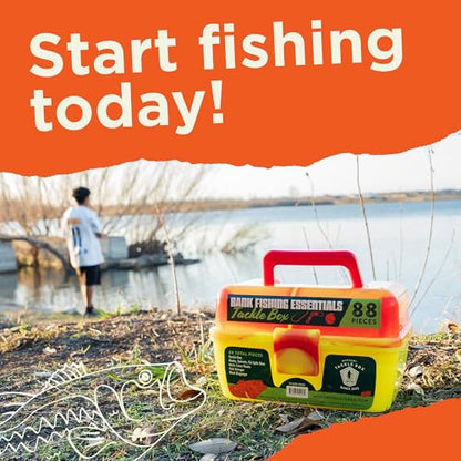 Catch Co Mystery Tackle Box Bank Fishing Essentials - 88 Pieces - Small Tackle Box - color: Blue