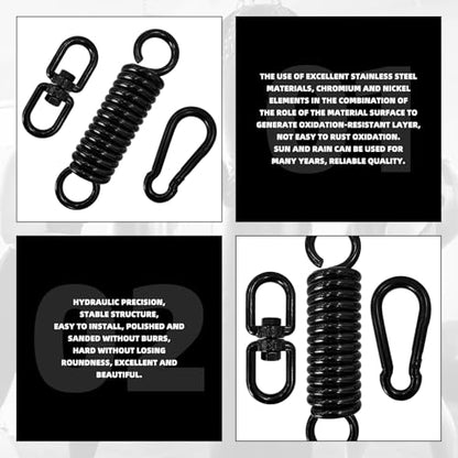 Heavy Bag Spring Punching Bag Hanging Kit with Swivel & 2 Carabiners Hanger