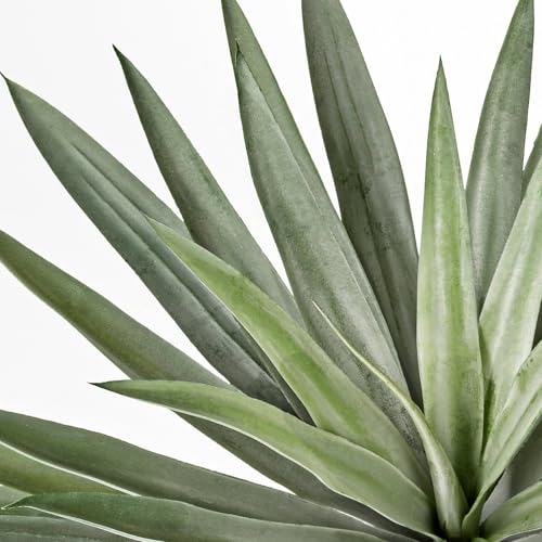 Briful Large Artificial Agave Plant Stems, 2 Pack 18.1in Faux Agave Plant Bushes Fake Agave Silk Plants for Outdoor Indoor Planter Filler DIY Garden Patio Home Decor