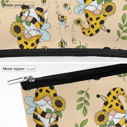 Supdreamc Casual Makeup Cosmetic Case Handbag, Gnomes Bees And Sunflowers Art Cosmetic Train Case Pouch Large Capacity Carry On Bag, Luggage Makeup Pouch for Women GirlGirls Ladies - color: Pattern 427
