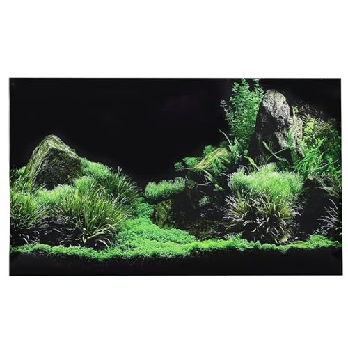Aquarium Background Sticker, Fish Tank Seafloor Water Grass Decoration Painting, PVC Sticker for Fish Tank, Tropical Marine Landscape (61 * 30cm) - size: 61*30cm
