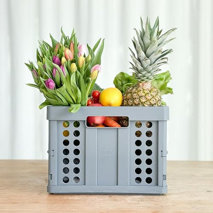 Clax® crate | folding box | basket | 48 qt (12 gal) | grey