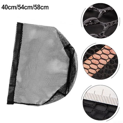Nylon Mesh Bag Replacement Heavy Duty Landing Net Head, Ten-Thread Woven Fish Net for Saltwater Freshwater, Large Diameter Netting 50cm Boat Fishing Repair Kit(45cm)
