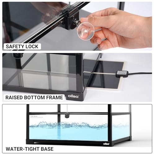 18" x 18" x 24" Glass Reptile Terrarium, Knock-Down Rainforest Reptile Habitat Tank with Front Opening Doors & Top Screen Ventilation, 30 Gallon Vertical Terrarium