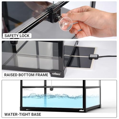 18" x 18" x 24" Glass Reptile Terrarium, Knock-Down Rainforest Reptile Habitat Tank with Front Opening Doors & Top Screen Ventilation, 30 Gallon Vertical Terrarium
