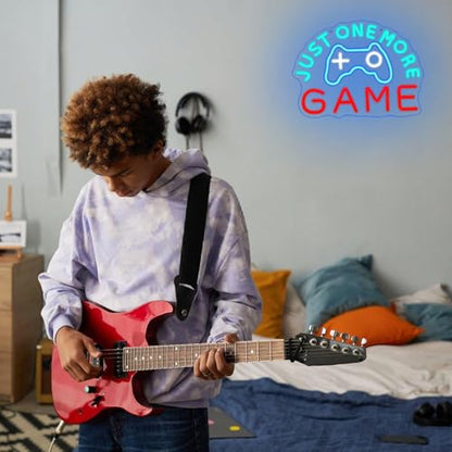 Just One More Game Neon Sign for Gaming Room, USB Powered Gamer Neon Light, Colorful Game LED Light Up Sign for Bedroom, Party, Man Cave,Club, Bar - style: Game