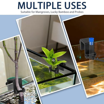 3 Pcs Adjustable Aquarium Holder, Flexible Size Grip for Mangroves, Lucky Bamboo and Probes