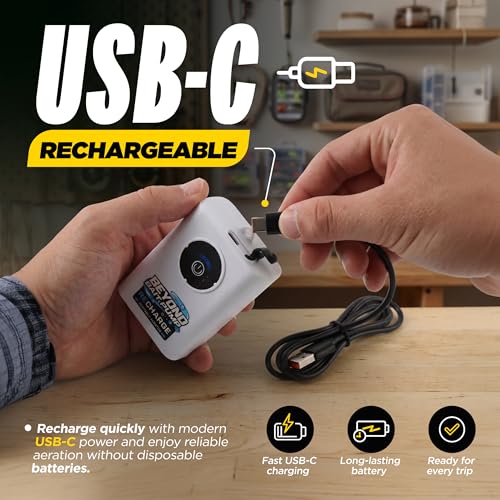 Beyond Fishing Mini Bait Pump with Fish Aerator – Portable Bait Bubbler, Rechargeable USB-C Compact Bubbler Pump for Live Bait
