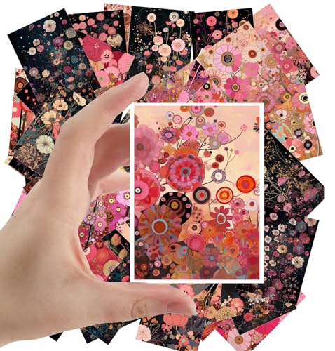 Large Stickers Pack 24 pcs ~ Botanical Fantasia: Whimsical Floral Array - A Stickers Set of Abstract Blossoms and Enchanted Garden Scenes - color: Fourtyone