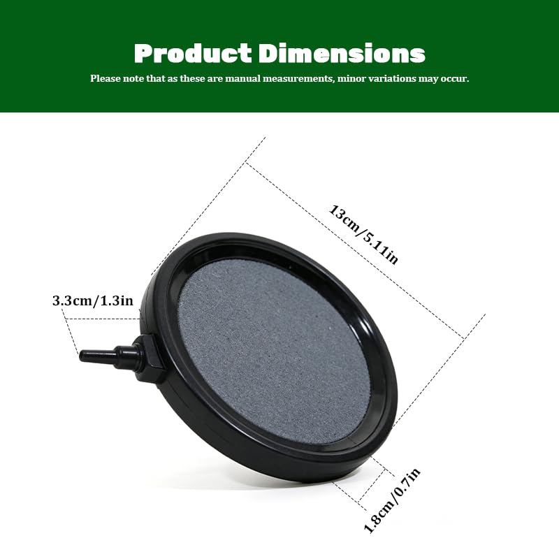 13cm Fish Tank Circular Gas Stone Plate Oxygen Diffusion Aerator Compatible with 4mm Hose Fish Tank Water Bucket Pond Universal (excluding Air Pump) - size: 13cm-1pcs