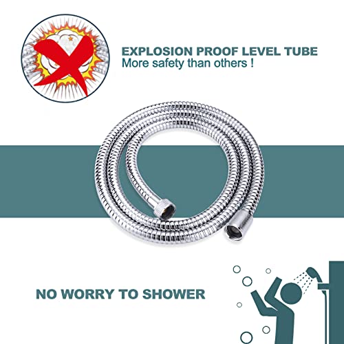 Chrome Finished Shower Hose, 79 Inch SUS 304 Stainless Steel Extra Long Handheld Shower Head Hose for Pet Bathroom Cleaning - color: Chrome, size: 79inch